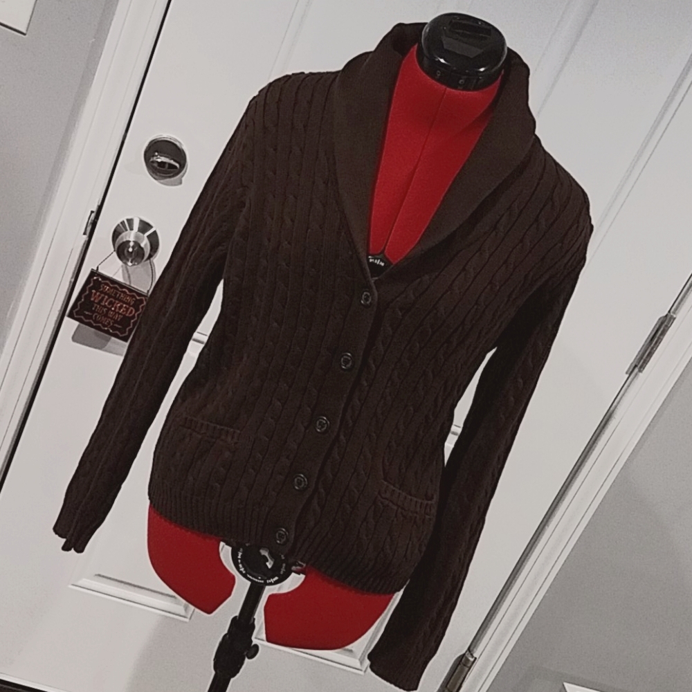 Ralph Lauren NWOT Brown Cable Knit Cardigan